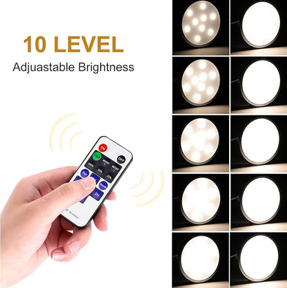 AIBOO Dimmable LED Under Cabinet Lights 3 Lamps Kit with RF Remote Control for Home Kitchen Counter Lighting (Natural White)