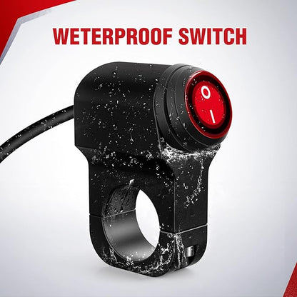 Nilight Motorcycle Handlebar Switch Plug and Play 12V ATV Light Push Button Waterproof ON Off Switches for UTV Driving Lights- Fits 7/8" Handlebars (22mm)
