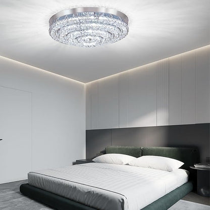 Modern LED Chandelier Flush Mount Four Rings Ceiling Lamp Round Ceiling Lihgt Fixture for Bedroom Living Room Dining Room (4000K, Cool White)