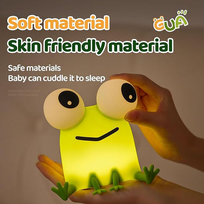 Frog Night Light for Kids, Cute Silicone Dimmable Nursery Night Light, Rechargeable Bedside Lamp, Portable Creative Gifts for Children, Teens, Girls, Boys Christmas Birthday