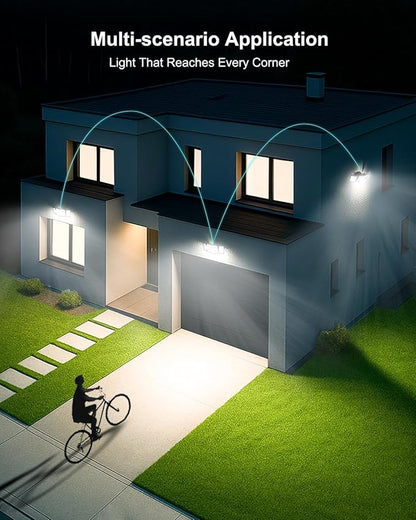 Motion Sensor Outdoor Light, 188 LED 4200LM Flood Lights Outdoor, 6500K Daylight, 3 Modes with Remote Control, IP65 Waterproof, Adjustable Heads, Hardwired 120V for Garage, Yard, Porch, 1 Pack Black