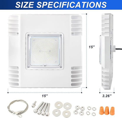 150W LED Canopy Light, 21000LM 5700K, Surface Mount LED Gas Station Ceiling Light, IP65 Outdoor Rated [600W HID/HPS Equiv.], High Bay Parking Garage Lighting, AC 90-277V, UL Listed (10 Pack)