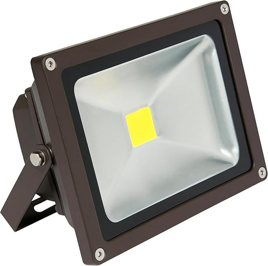 OHLECTRIC 20W LED Flood Light Outdoor, 1600/1700 Lumens 3500/4500K, 106º (180º tilt) IP65 Waterproof Outdoor Security Lighting Fixture, 100-277V AC, COB LED, Die-Cast Aluminum Adjustable Mount