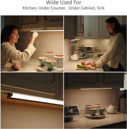 Leetdud LED Under Cabinet Lighting Hardwired or Plug in, 18 Inch 9W, Dimmable 5 Color 2700K/3000K/3500K/4000K/5000K, Linkable Eyes Care Design Counter Lights for Kitchen, Sink, ETL Listed, Bronze