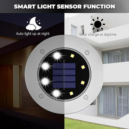 DUUDO 4.6in Solar Lights Outdoor 10 Pack, Solar Garden Outdoor Waterproof Pathway Lights Bright In-Ground Light Outdoor Lighting Decor for Lawn, Patio, Yard, Driveway, Step and Walkway White Light