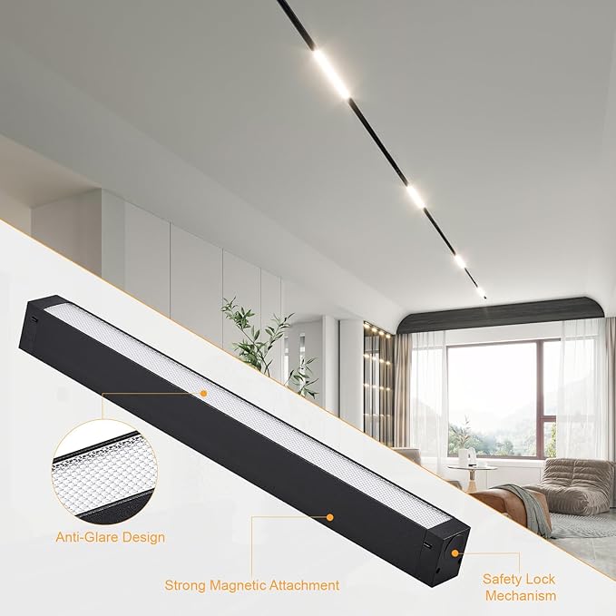 Magnetic Floodlight Track Head, 24V 15W LED Lamp for Track Light, Dimmable Linear Floodlight with APP & Remote Control, Adjustable 3000K-6000K Color Temperature, for Ceiling Lighting