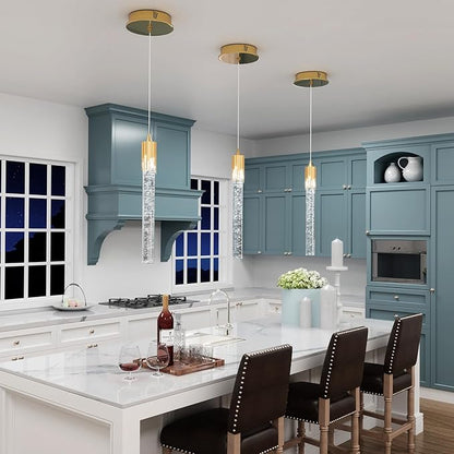 Flashing God Pendant Lighting for Kitchen Island Gold Mini Chandeliers Ceiling Pendant Light Over Island Sink LED Ceiling Hanging Light for Dinning Room Bedroom (1-Pack