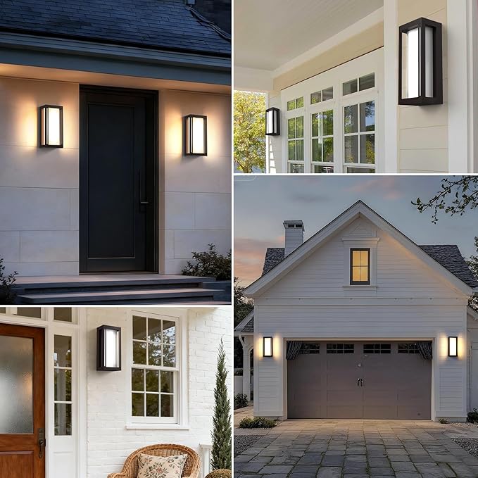 Dusk to Dawn Outdoor Wall Sconce, 3000K LED Outdoor Wall Lights Fixture for Patio, Waterproof Wall Mount Outside Light, 14.5in Outdoor Lanterns for Home, Porch, Front Door, 1 Pack