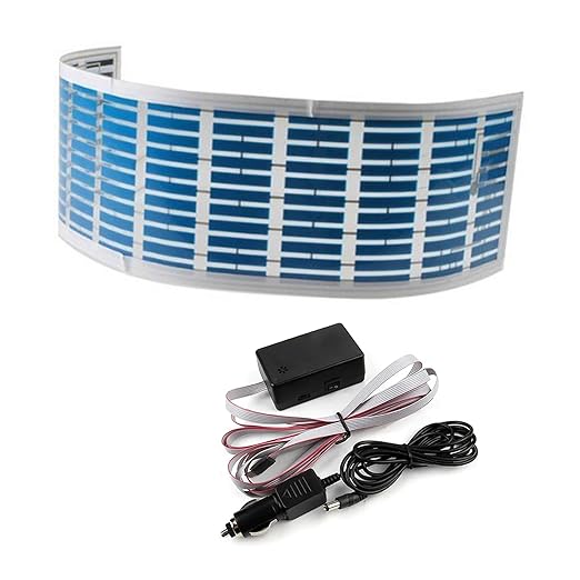 keeda Sound Music Activate Sensor Car Auto Sticker LED Light Equalizer Glow LED Light Audio Voice Rhythm Lamp (Blue, 80x19 cm)