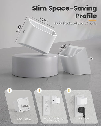 NIORSUN Plug in Night Light, Auto Brightness Sensor Night Light, 3000K Warm White, Ultra-Slim Wall Light for Hallway Bathroom Bedroom Stairs, White, 4 Pack