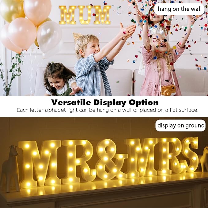Small Led Marquee Letters, Light Up Letters, 8.58 Inch Led Letter Lights, Battery Powered Lighted Sign for Table, Party, Birthday, Christmas Decor (Letter &)