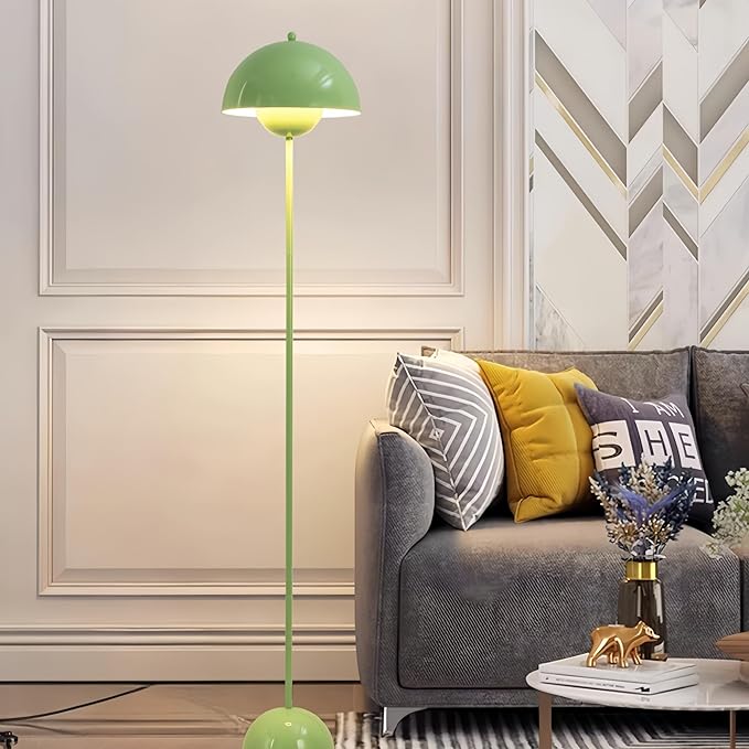 COSYLUX Modern Floor Lamp for Living Room, Industrial Tall Standing Lamp for Bedroom, Metal Shade Reflecting Light Reading Floor Lamp for Office, Nursery Room, Corner(Pastel Green)