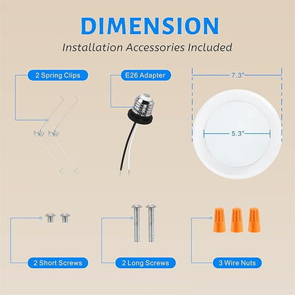 ECOELER 3CCT LED Disk Light, 6inch Dimmable LED Recessed Ceiling Lights, 16.5W 1000Lm, 3000K/4000K/5000K Selectable, Suitable for J-Box or Recessed Can, ETL & FCC Listed, 4Pack