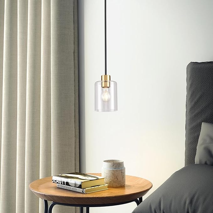 Black Brass Pendant Lights Kitchen Island - Clear Glass Brass Gold Pendant Light Fixture Multiple Stems Rods 3 Units 12 Inch 3 Units 4 Inch (3 Pack Black Brass Downrod)