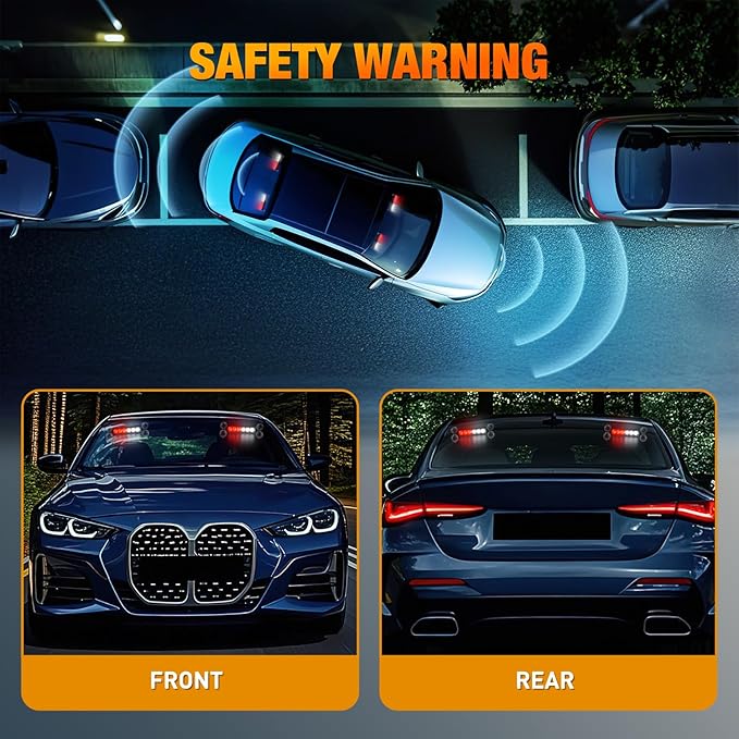 Nilight 12LED Emergency Strobe Traffic Advisor Light Bar 2 in 1 Red White Dash Warning Safety Flashing Lights Front/Rear Windshield Construction Lights for Trucks Cars Plow Police Firefighter Vehicles