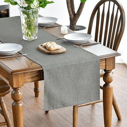 Artoid Mode Light Grey Table Runner, Seasonal Washable Kitchen Dining Table Decoration for Home Party Decor 13x48 Inch