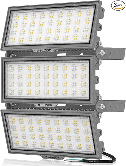 LED Stadium Lights,300Watt LED Flood Lights Outdoor,39000Lumen LED Stadium Flood Light,IP67 Waterproof 6500K Adjustable Angle Exterior Commercial Arena Lights