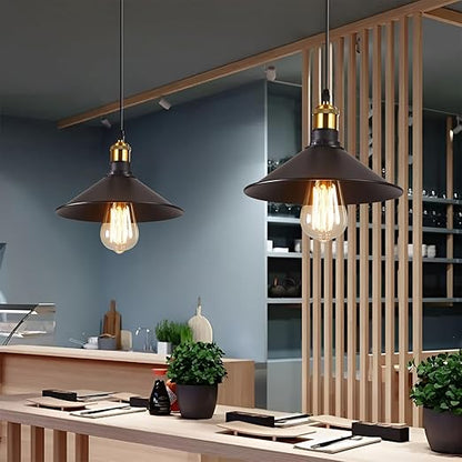 2-Pack E26 to E26 Screw-in Industrial Style Ceiling Lights Fixture, Matte Black Farmhouse Light Fixtures for Kitchen, Laundry Room, Entryway, Hallway