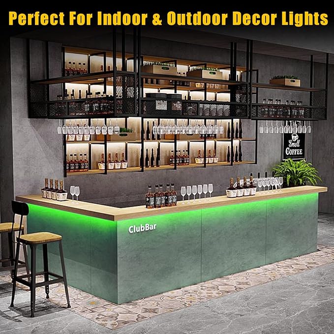 YM E-Bright Green Led Neon Strip Lights Without Power Supply, 12V Indoor Outdoor Silicone Rope 16.4Ft 600SMD Flexible Waterproof IP67 for Signboard Bar Home Kitchen Bedroom Party Christmas Decoration