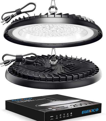 New Ultra-Thin Super Bright 200w Ufo Led High Bay Light | 30000LM 5000K High Bay Led Shop Lights With 5ft Cable Hook Safe Rope| Shop&Garage Lighting lights For Factory Workshop Warehouse Garage Barn