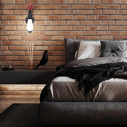 XEYOU Retro Wall lamp Vintage Industrial Steampunk Wall Sconce with Switch Metal Water Pipe Wall Mounted Light Fixture E26 Edison Bulb for Cafe Bar Restaurant Bedroom Livingroom