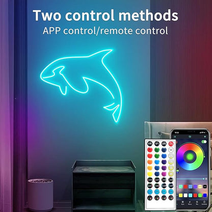 segrass 50ft Led Neon Rope Lights,Control with App/Remote,Flexible Led Rope Lights IP67 Outdoor RGB Neon Lights Waterproof,Music Sync Color Changing, led Lights for Bedroom Indoor