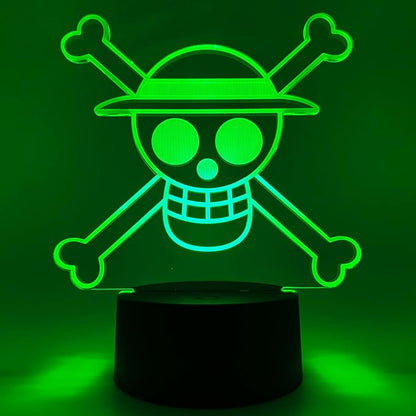 Otaku Lamps Jolly Roger One Piece – Anime Lamp Figure Night Light, 16 Color RGB LED – 3D Anime Room Décor Gift for Otaku