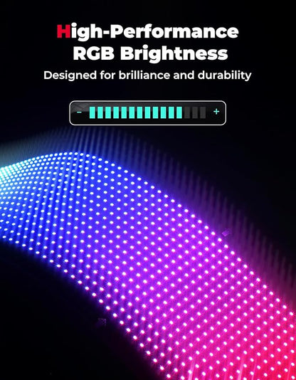 KEMIMOTO Flexible LED Digital Display Screen, Programmable Eye Light for Car Windshield with Remote & App Control, Portable LED Sign for Golf Carts, Festivals, Bars, Home Decorations, Sports Events