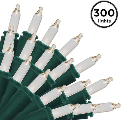 Brite Star 300 Count Mini String to String Lights, Green Wire, Clear