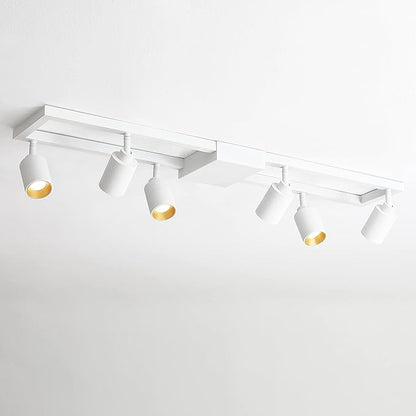 Shura - Square 6-Light White Integrated LED Ceiling Light w/Rotatable Heads, Adjustable Flush Mount Ceiling Light, 3000K, 2730 Lumens