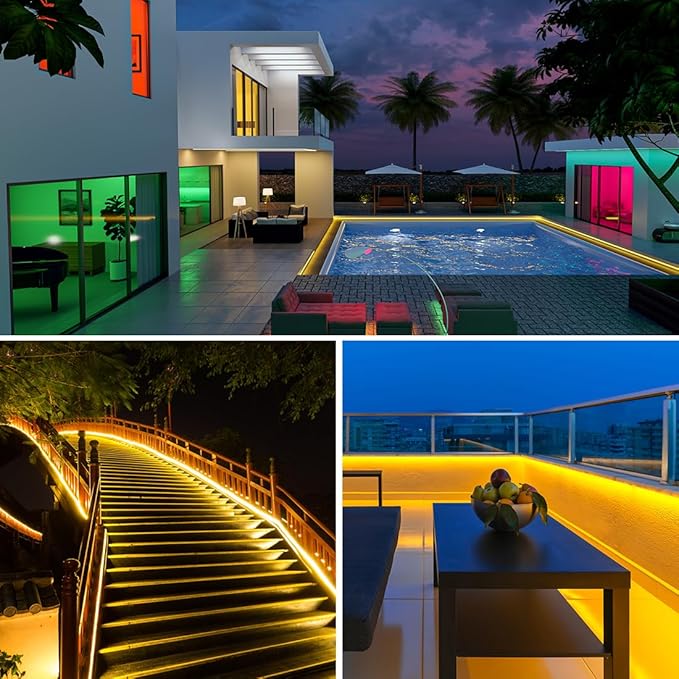 BTF-LIGHTING IP68 Waterproof Outdoor WS2811 RGB IC LED Strip Addressable Dream Color Flexible 5050SMD Light DC12V 16.4ft 60LEDs/m 20Pixels/m Can Work Outdoor Black PCB(No Adapter or Controller)