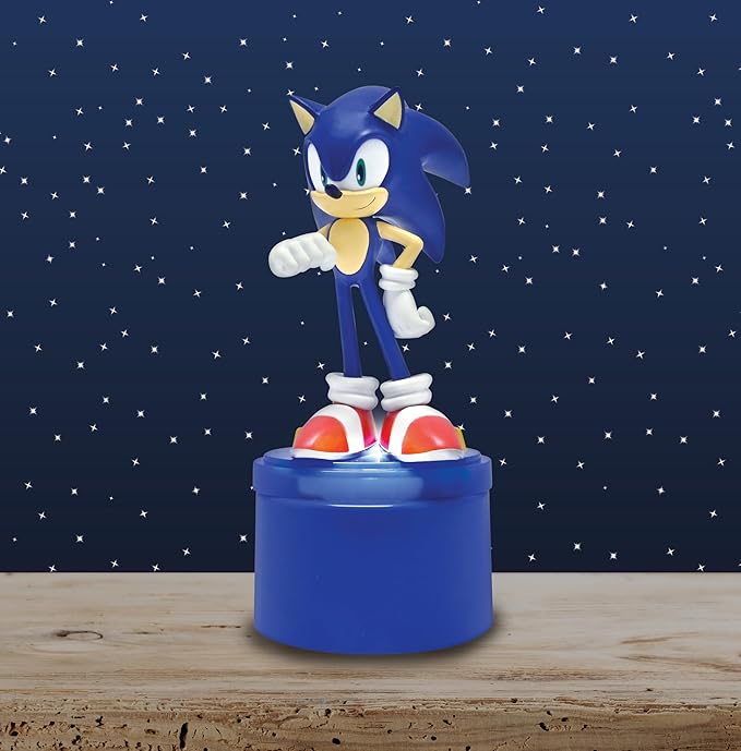 Lexibook, SEGA Sonic The Hedgehog, LED Pocket Night Light for Children's Room, Soft Light, Battery Operated, Blue, NLJ01SN