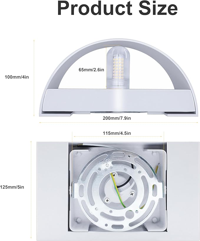 KICAAO Modern LED Wall Sconce,Warm White 3000K,Hardwired Indoor Wall Lights Set of 2 Up and Down Wall Mount Light for Living Room Bedroom Hallway Corridor Conservatory(with G9 Bulbs) (White)