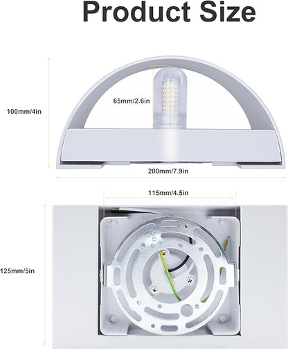 KICAAO Modern LED Wall Sconce,Warm White 3000K,Hardwired Indoor Wall Lights Set of 2 Up and Down Wall Mount Light for Living Room Bedroom Hallway Corridor Conservatory(with G9 Bulbs) (White)