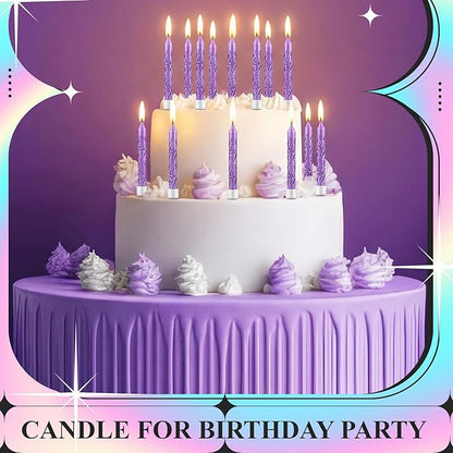 Conelist 12 Pcs Kpop Themed Birthday Candles Purple Lightning Birthday Decorations Cartoon Movie Cake Toppers for Kpop Themed Party Supplies