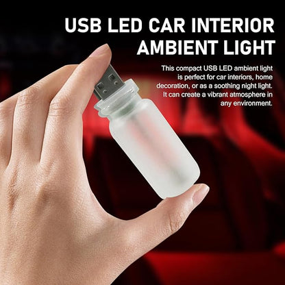Car USB Atmosphere Lamp, 5V Touch Control Frosted Retro Bottle Interior Ambient Lights, Portable Plug-in LED Bulb Night Lights, Universal Decoration Lamps for Cars, Bedrooms (Red)