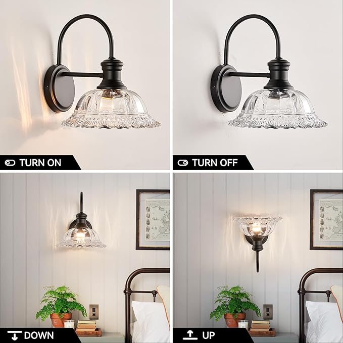 HDDFL Wall Scones Matte Black Wall Lighting Fixture Modern Indoor Lamp for Bedroom Living Room Door Header