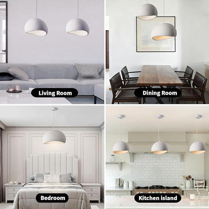 60CM White Modern Pendant Lights,Adjustable Hanging Light Fixtures,Japanese Hanging Lamp,Japandi Chandelier Light,Island Lights for Kitchen(White, 60cm/23.6in)