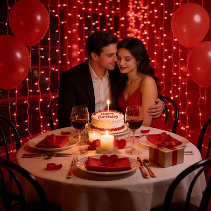 350LED 90FT Valentine Lights Indoor Outdoor, 12 Modes Red Valentines Day Decorations with Timer Dimmable, Waterproof Green Wire Christmas Lights for Tree Xmas Patio Fence Balcony Garden Party