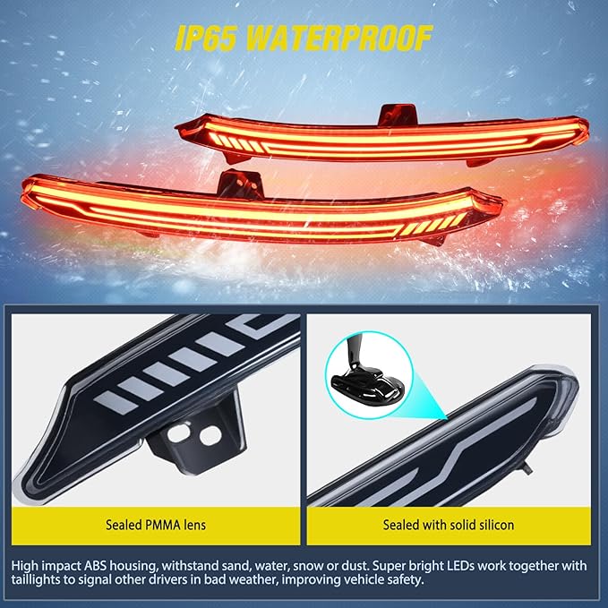 Nilight Rear Bumper Tail Light Compatible with 2018 2019 2020 2021 2022 Honda Accord 10th Smoke Lens LED Reflector Rear Bumper Lamp Brake Turn Signal Sequential Flashing Driving Taillights Replacement
