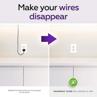 Hardwired LED Under Cabinet Task Lighting - 14 Watt, 21", Dimmable, 5000K (Day Light), Wide Body, Long Lasting Metal Base with Frost Lens