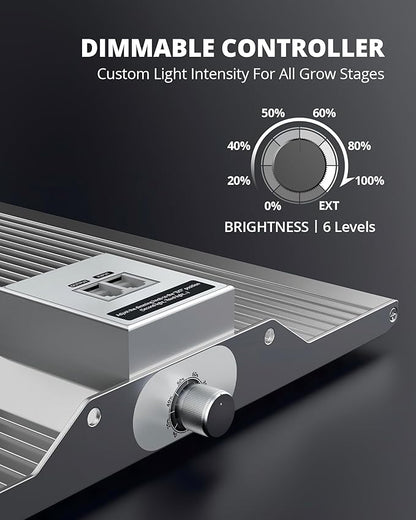 VIPARSPECTRA XS1500 LED Grow Lights for Seed Starting Compatible with Samsung LM301H Diodes and MeanWell Driver, Dimming Daisy Chain Grow Lights for Indoor Plants Full Spectrum for 2x2/3x3 Grow Tent