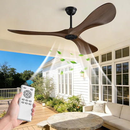 60 in Ceiling Fan of 7400+CFM High Airflow with Mute Remote Control,Ceiling Fan no light for Indoor/Outdoor Patios.6 Speed Noiseless Reversible DC Motor,Easy to Install with Timer for Living Room