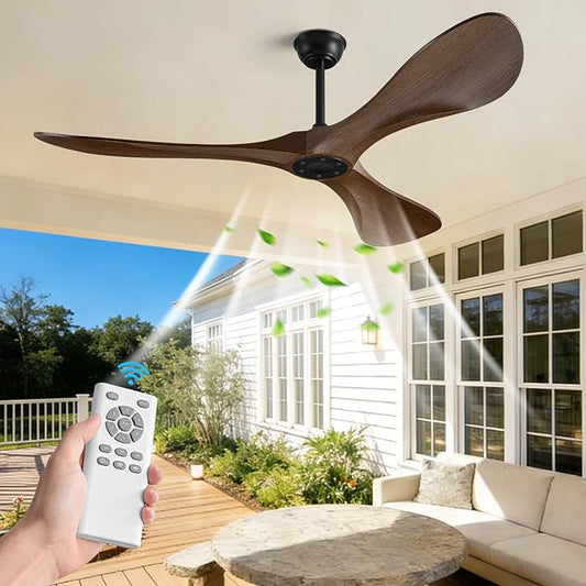 60 in Ceiling Fan of 7400+CFM High Airflow with Mute Remote Control,Ceiling Fan no light for Indoor/Outdoor Patios.6 Speed Noiseless Reversible DC Motor,Easy to Install with Timer for Living Room