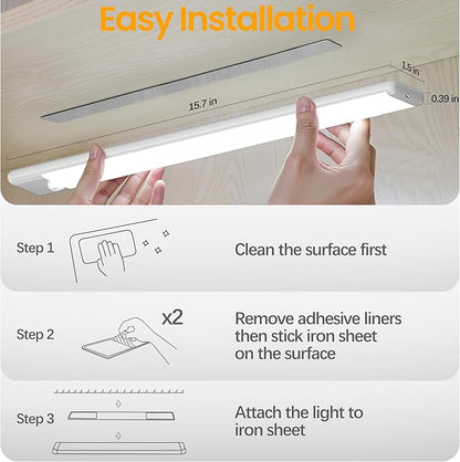 5-Pack Motion Sensor Under Cabinet Light, 3 Color Temperature Dimmable Rechargeable Magnetic Closet Light 15.7 inch Wireless Under Counter Light
