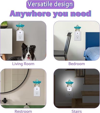 Energy Efficient Nightlights Plug in Wall, Shells Starfish Night Light for Kids Bedroom Decorative, Ocean Coral Dusk-to-Dawn Sensor Sleep Friendly Lamp for Nursery Bathroom Basement