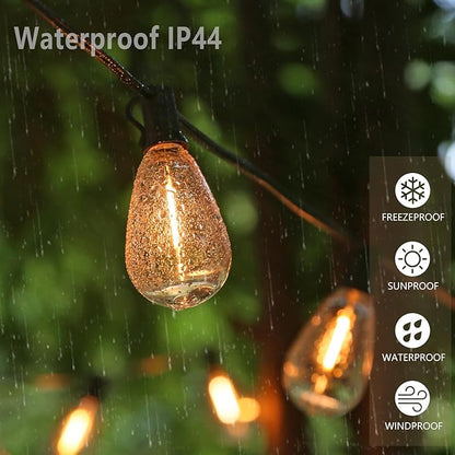S14 Replacement LED Light Bulbs, Shatterproof & Waterproof 0.6W S14 LED Bulbs, Outdoor String Lights, E12 Base Patio Edison LED Light Bulbs, Warm White 2200K Plastic 40LM Non-Dimmable 50 Pack