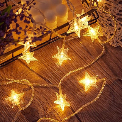 Star Plug in String Lights, 16ft 50 LED Plug in Star Warm White Fairy Lights for Birthday Party Holiday Christmas Home Decoration