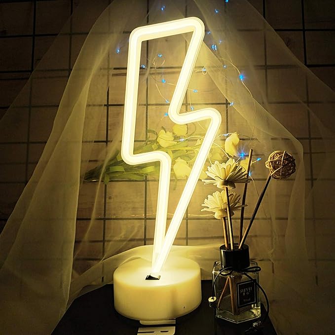 Neon Sign - Cute Room Decor, USB/Battery Powered LED Lights for Bedroom, Gift for Teen Girls with Holder (Warm White)