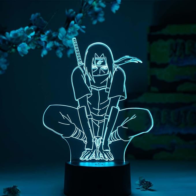 Otaku Lamps Itachi Uchiha Night Naruto – Anime Night Light, 16 Color RGB LED – Gift for Otaku